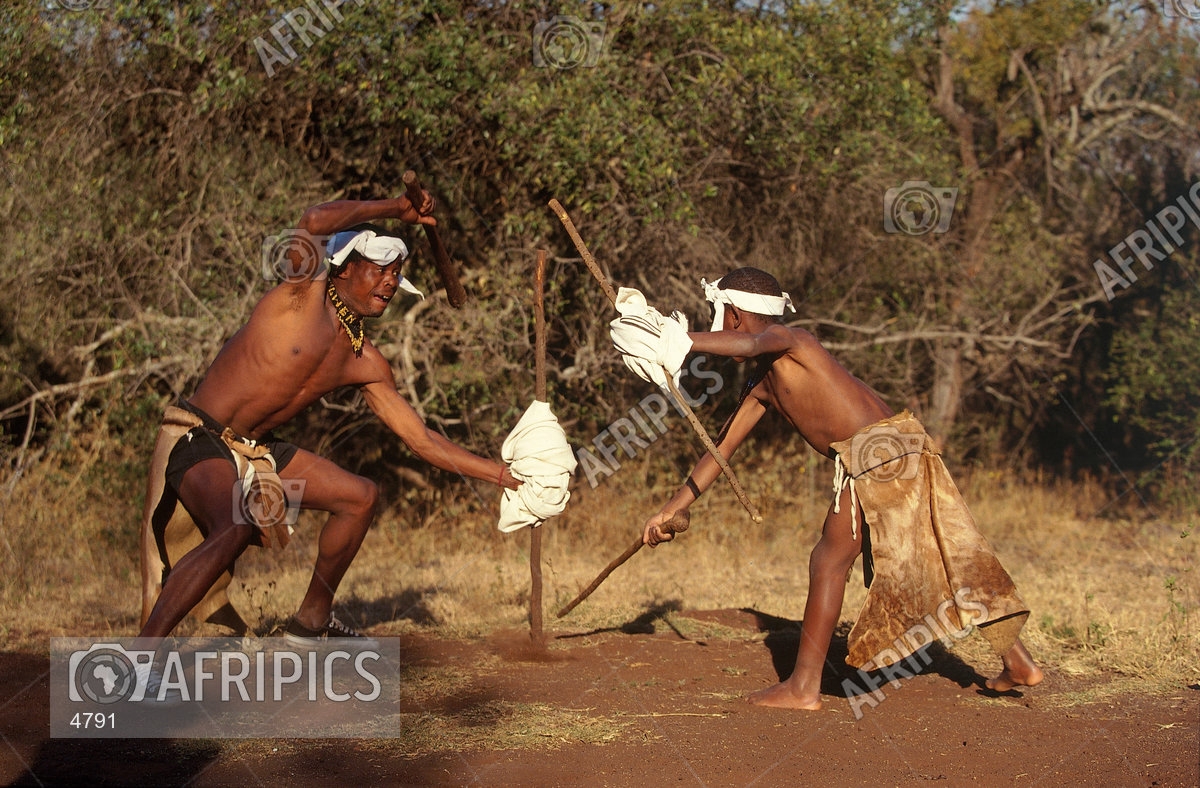 Xhosa stick fighting, Eastern Cape, South Africa, Stock Photo